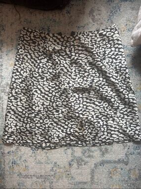 Princess Polly Black and White Leopard Print satin mini Skirt